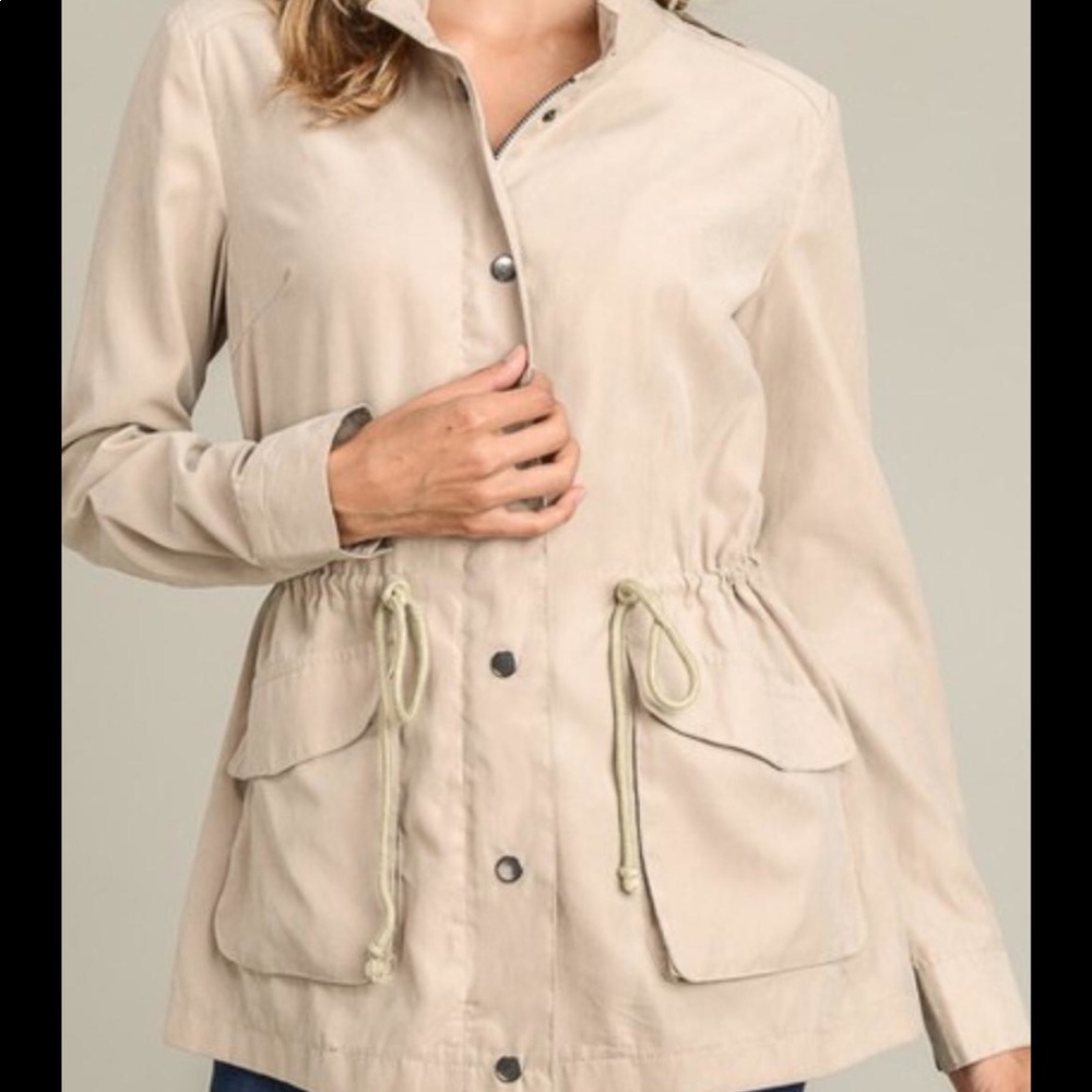 First Love Taupe utility jacket